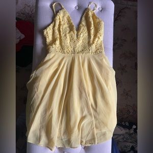 Yellow short homecoming/wedding dress!!